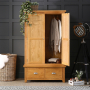 Cheshire Oak Double 2 Door Wardrobe with 2 Drawers