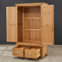 Cheshire Oak Double 2 Door Wardrobe with 2 Drawers