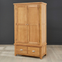 Cheshire Oak Double 2 Door Wardrobe with 2 Drawers