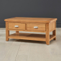 Cheshire Oak 2 Drawer Coffee Table with Shelf