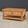 Cheshire Oak 2 Drawer Coffee Table with Shelf