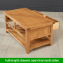 Cheshire Oak 2 Drawer Coffee Table with Shelf