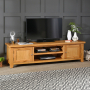 Cheshire Oak Large Widescreen TV Unit - Up to 80" TV Size