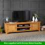 Cheshire Oak Large Widescreen TV Unit - Up to 80" TV Size