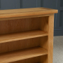 Cheshire Oak Wide Low Bookcase with 2 Adjustable Shelves