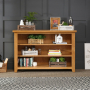 Cheshire Oak Wide Low Bookcase with 2 Adjustable Shelves