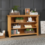 Cheshire Oak Wide Low Bookcase with 2 Adjustable Shelves