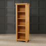 Cheshire Oak Tall Narrow Alcove Bookcase with 4 Adjustable Shelves