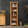 Cheshire Oak Tall Narrow Alcove Bookcase with 4 Adjustable Shelves