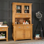 Cheshire Oak 2 Door Glazed Dresser Sideboard