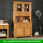 Cheshire Oak 2 Door Glazed Dresser Sideboard