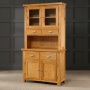 Cheshire Oak 2 Door Glazed Dresser Sideboard