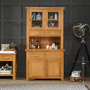 Cheshire Oak 2 Door Glazed Dresser Sideboard