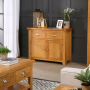 Cheshire Oak Medium 2 Drawer 2 Door Sideboard