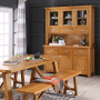 Cheshire Oak Large Glazed Dresser Sideboard