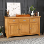 Cheshire Oak Large 3 Drawer 3 Door Sideboard