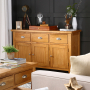 Cheshire Oak Large 3 Drawer 3 Door Sideboard