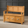 Cheshire Oak Monks Hall Bench with 3 Drawers