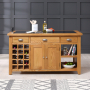 Cheshire Oak Large Kitchen Island with Black Granite Top