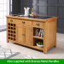 Cheshire Oak Large Kitchen Island with Black Granite Top