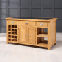 Cheshire Oak Large Kitchen Island with Black Granite Top