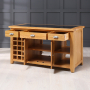 Cheshire Oak Large Kitchen Island with Black Granite Top