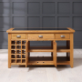 Cheshire Oak Large Kitchen Island with Black Granite Top