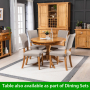 Solid Oak Round 4 Seater Dining Table with Pedestal Base