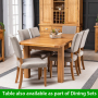 Solid Oak Medium Extension Dining Table Seats 6 to 8