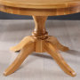 Solid Oak Round 4 Seater Dining Table with Pedestal Base