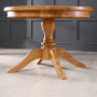 Solid Oak Round 4 Seater Dining Table with Pedestal Base