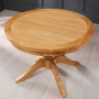 Solid Oak Round 4 Seater Dining Table with Pedestal Base