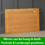 Solid Oak Large Wall Mirror  - 108cm x 78cm