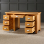 Cheshire Oak Large Twin Pedestal Desk