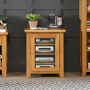 Cheshire Oak Glazed Hi-Fi Media Cabinet Unit