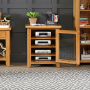 Cheshire Oak Glazed Hi-Fi Media Cabinet Unit