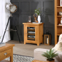 Cheshire Oak Glazed Hi-Fi Media Cabinet Unit