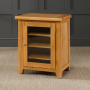 Cheshire Oak Glazed Hi-Fi Media Cabinet Unit