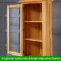 Cheshire Oak Tall Glazed Corner Cabinet