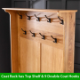 Cheshire Oak Hallway Tidy Shoe Storage Bench with Coat Rack