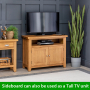 Cheshire Oak Medium Sideboard with Wine Rack 