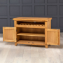 Cheshire Oak Medium Sideboard with Wine Rack 