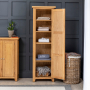 Cheshire Oak Single Shaker Linen Storage Cupboard