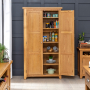 Cheshire Oak Double Shaker Kitchen Pantry Storage Cupboard