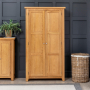 Cheshire Oak Double Shaker Linen Storage Cupboard