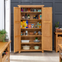 Cheshire Oak Double Shaker Kitchen Pantry Storage Cupboard