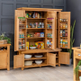 Cheshire Oak Large Triple Kitchen Larder Pantry Cupboard