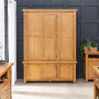 Cheshire Oak Large Triple Kitchen Larder Pantry Cupboard