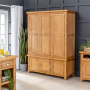 Cheshire Oak Large Triple Kitchen Larder Pantry Cupboard