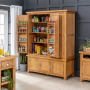 Cheshire Oak Large Triple Kitchen Larder Pantry Cupboard